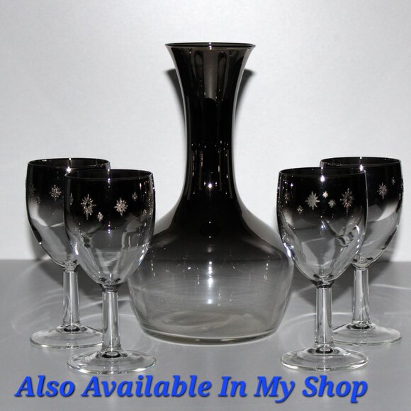Gorgeous MCM Glass Decanter Set | Vintage Decanter with Glasses - Picture 16 of 16